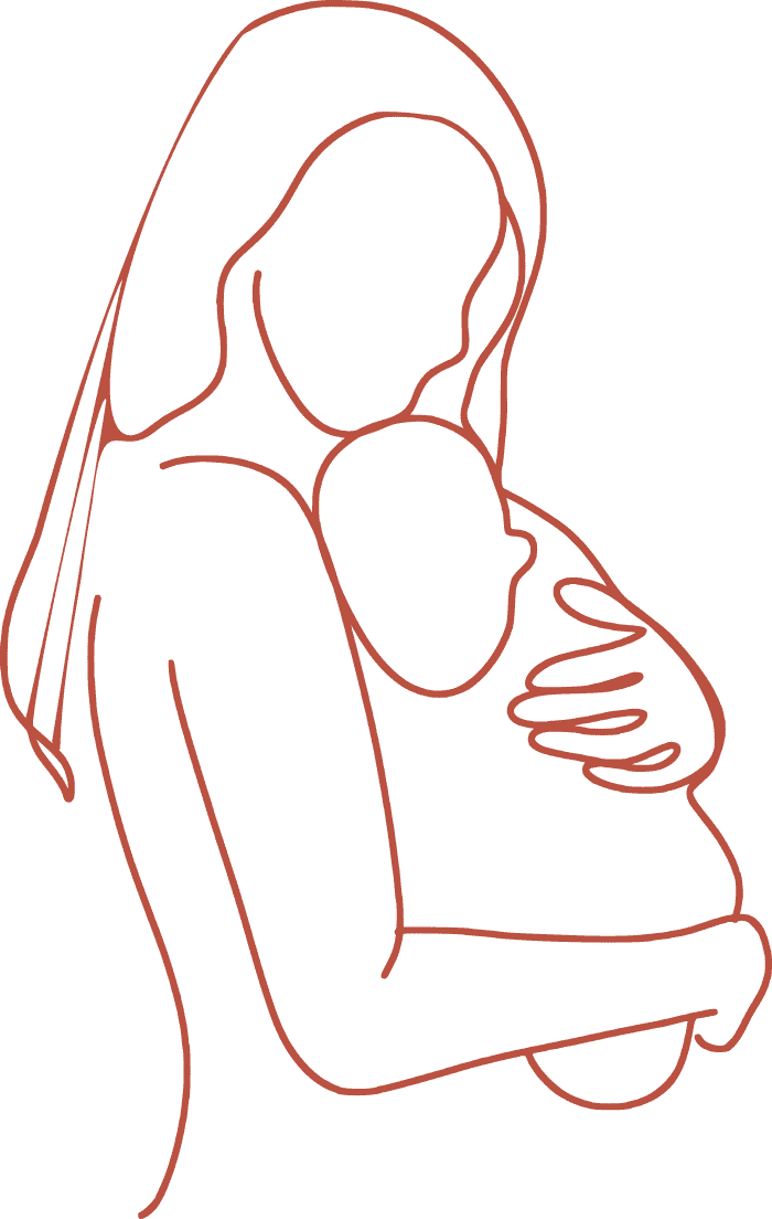An illustration of a mother and child
