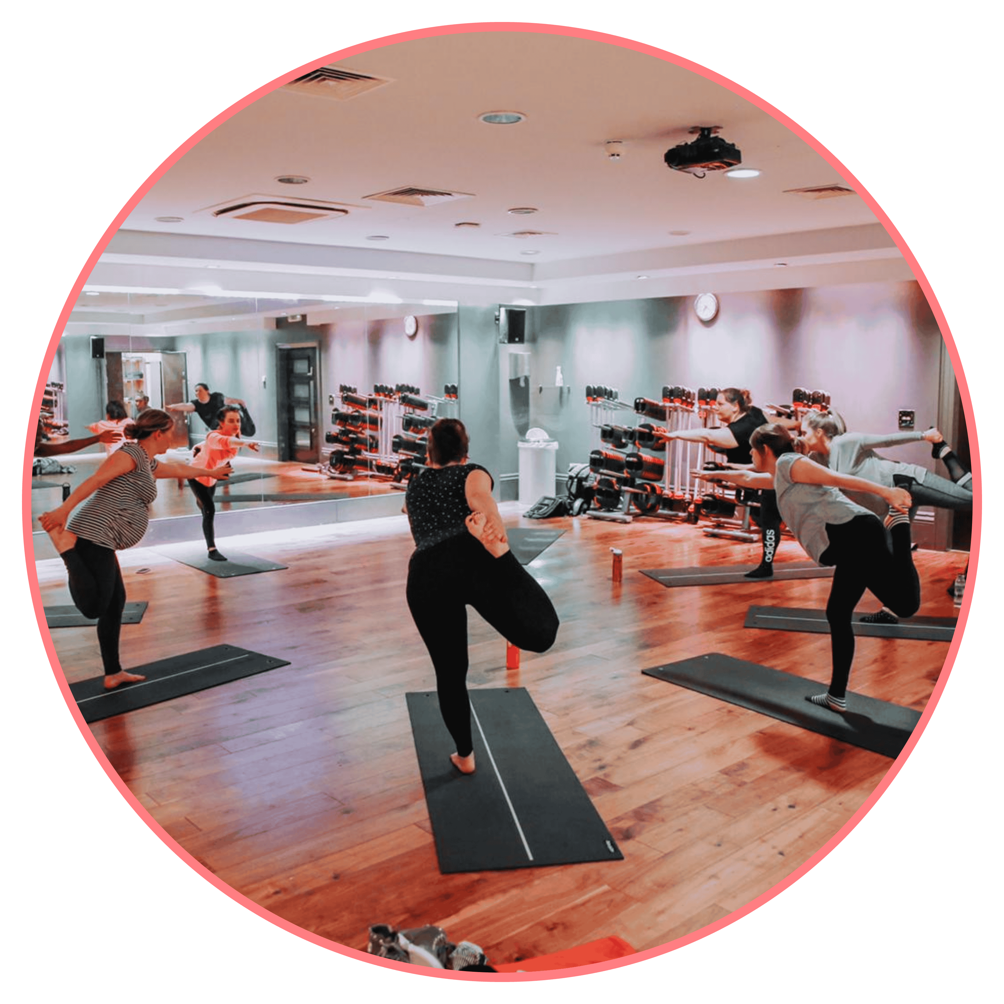 Picture of women doing pregnancy yoga